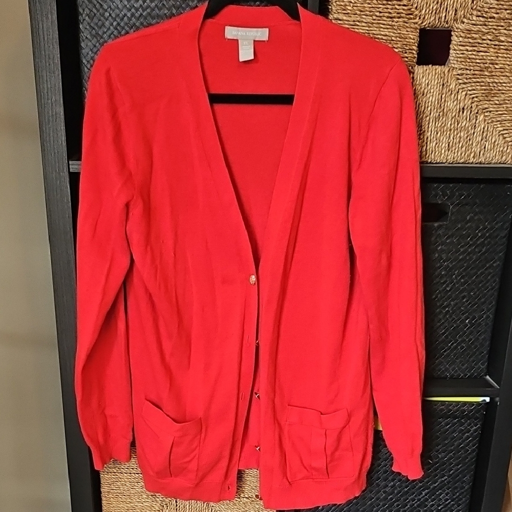 Banana Republic Vibrant Red Women's Cardigan
